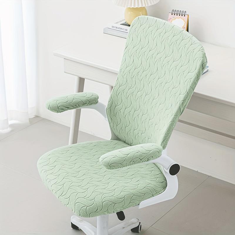 1 Set Leaves Jacquard Office Chair Cover 4pcs Split Computer Chair Covers Elastic Gaming Chairs Seat Back Protector Cover With Armrest Slipcovers