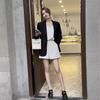 Gray Small Suit Jacket for Small People, Spring and Autumn New Style British Style Short Suit Top