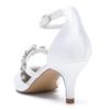 2025 Stil Strass Knöchelriemen Mittelhochspitze Hochzeit & Party Schuhe 6869-13