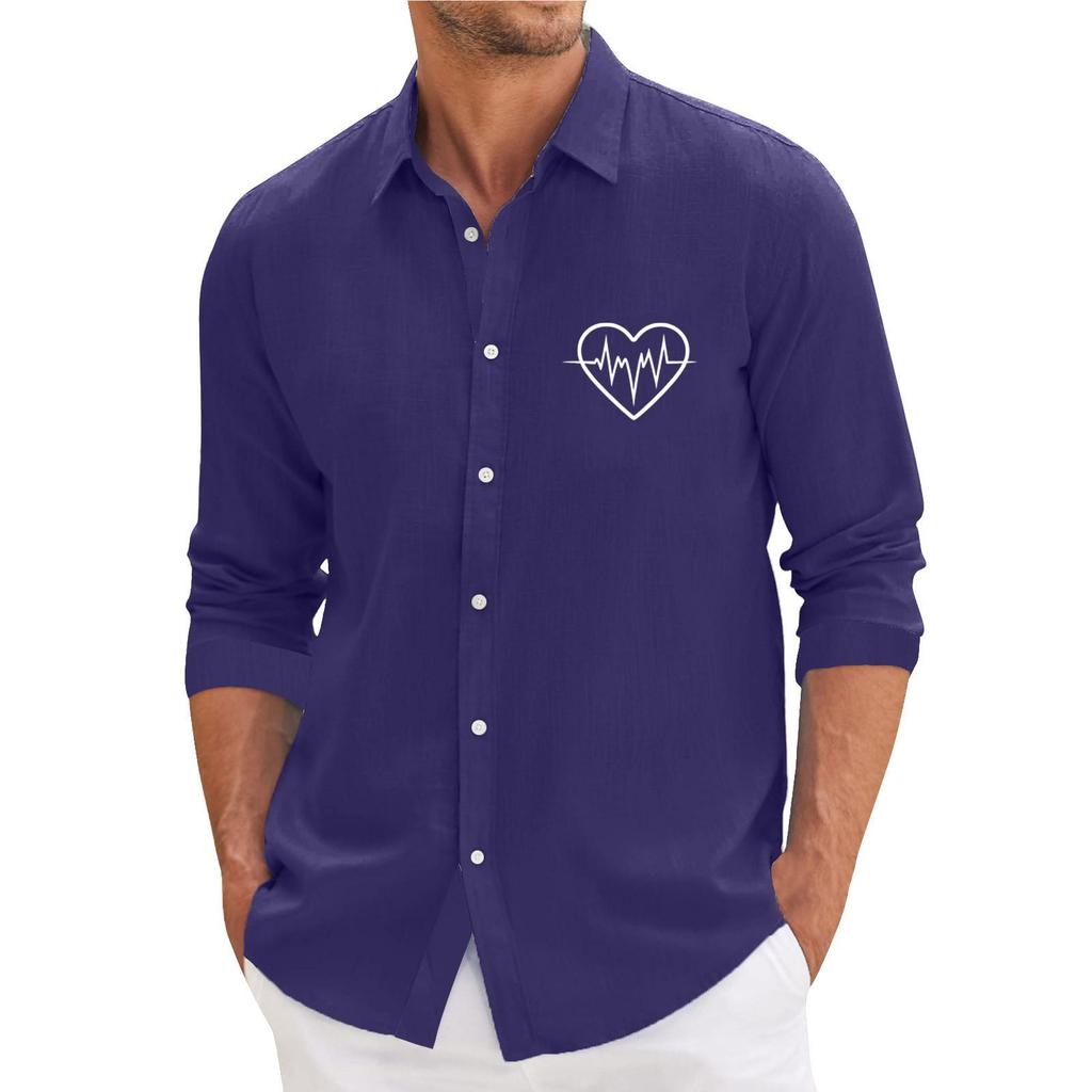 Lässiges, locker sitzendes Langarmhemd für Herren, modisches Revershemd