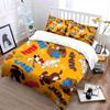 Cartoon Dogs Woof Run Jump Pattern Bedding Duvet Cover Set  (1*Duvet Cover 2*Pillowcases, without duvet insert)