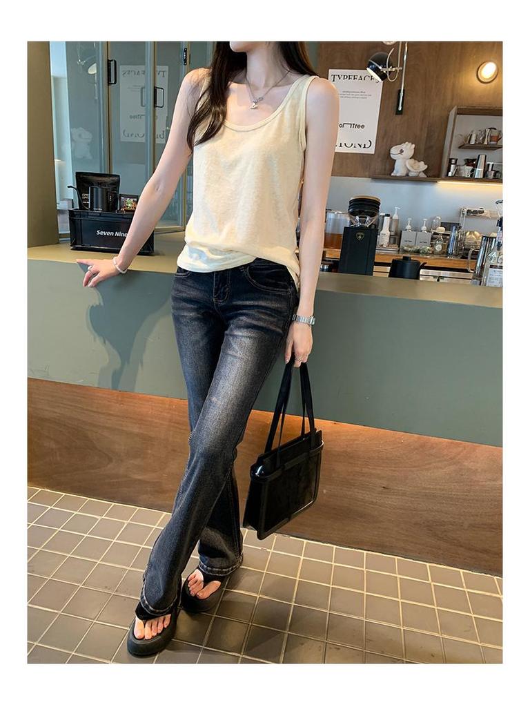 Women's U-Neck Wide Shoulder Strap Tank Top, Sleeveless Summer 2026 Style, Versatile as Inner or Outer Wear