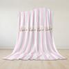 Pink Stripes Marshmallow Pals Flannel Blanket Warm Soft Halloween Christmas Couch Warm Cozy Decorative Decor Gift for All Season