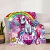 Unicorn Fantasy Home Customize Your Name Blankets Comfortable Soft Lightweight Allseason Multipurpose Blanket For Picnics Sofas Offices Beds Living