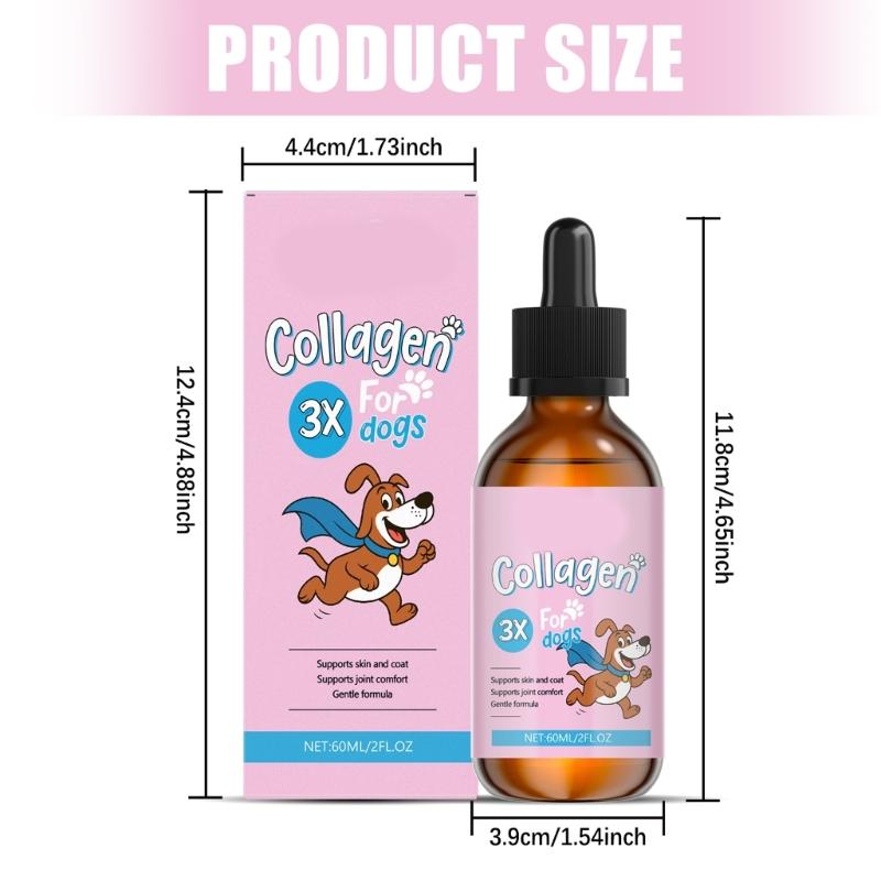 Kollagen-Tropfen-Nahrungsergänzungsmittel für Hunde 60ml Flüssigkeit Verbessert Haut Gesunde Fell Glanz Gelenkflexibilität Und Reparatur