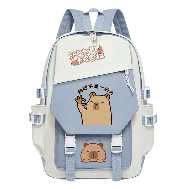New Kapibara cute emoji print college light style primary and secondary school students spine bag
