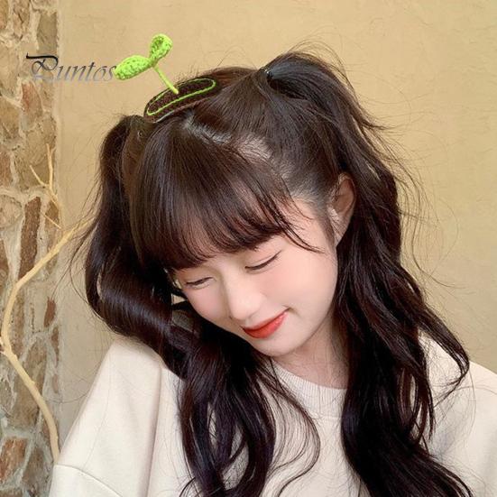 

2 шт., заколка для волос с молодыми растениями, вязаная крючком с зелеными листьями, легкая противоскользящая заколка для женщин и девочек, заколка для волос, милые аксессуары для волос, подарок на день рождения зелёный