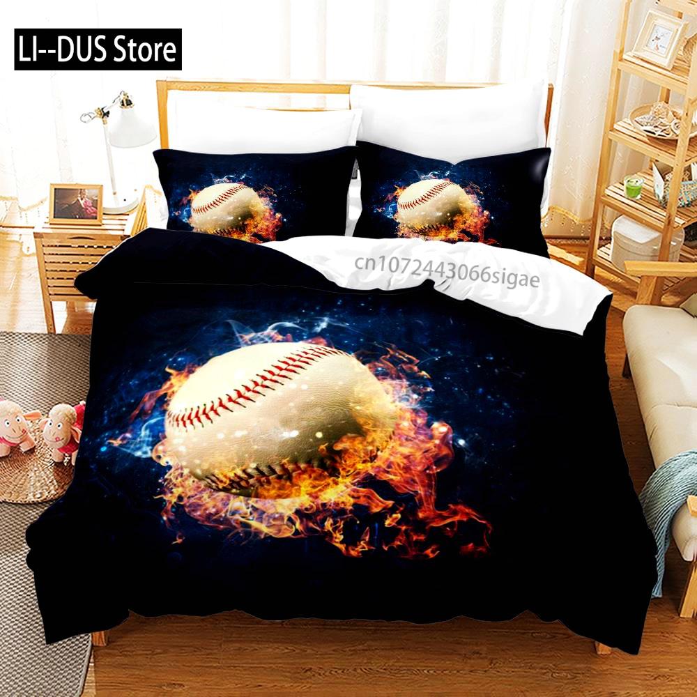 Sports Baseball Bedding Set Single Twin Full Queen King Size Baseball Bed Set Aldult Kid Bedroom Duvetcover Sets 3D Print 011