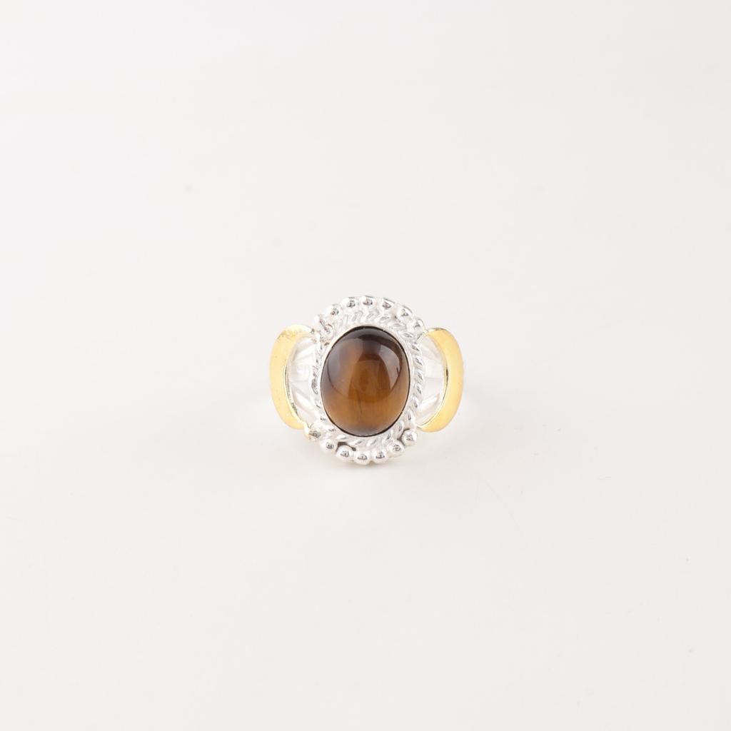 Natural Yellow Tiger Eye Gemstone 925 Solid Silver Jewelry Handmade Women Ring RR-61-29