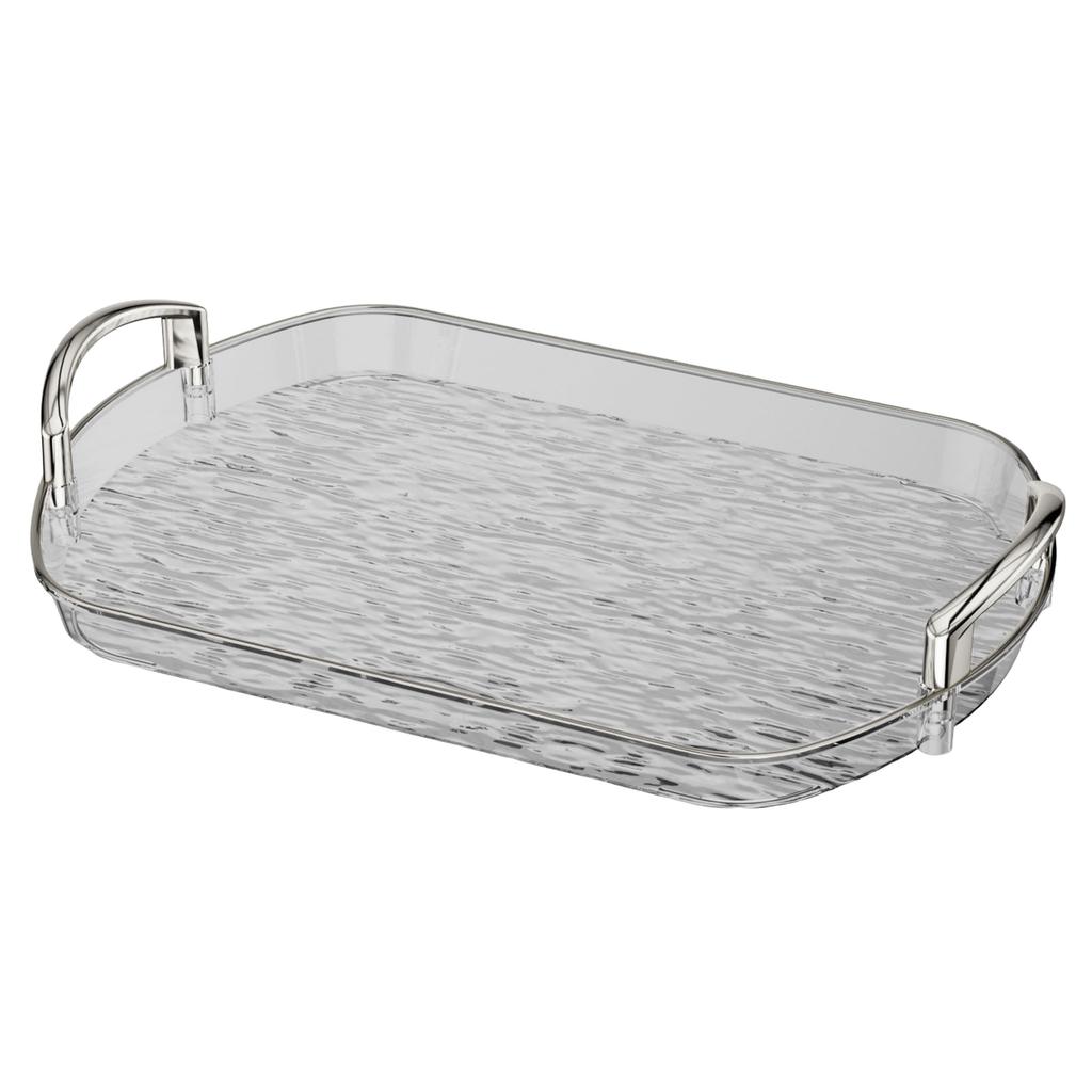 Food Platter Clear Plastic Serving Tray With Handles Versatile Dining Tea Serving Platter For Home Restaurant Cafe Decorate Tray
