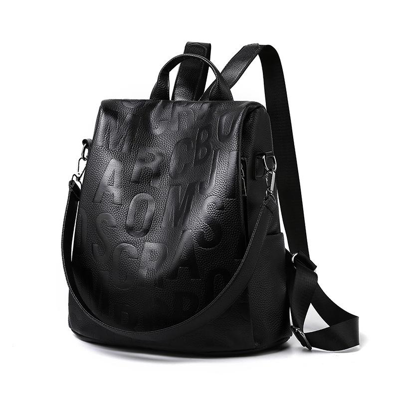 

Рюкзак женский с высококлассным чувством, новый модный узор, узор под камень, надпись, дорожная женская сумка через плечо двойного назначения
