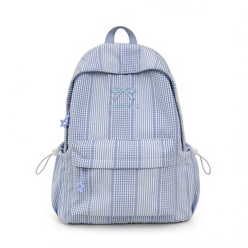 Zaino Scolastico Coreano Semplice a Quadri Zaino Casual Versatile Leggero Zaino Scolastico per Studente delle Scuole Superiori Zaino per la Classe Pendolare Viaggio