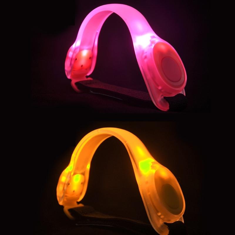 LED Light Up Armband Reflective Adjustable Wearable Silicone Running Belt Strap