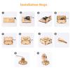 3D Wooden Jigsaw Puzzle Phonograph Music Box, DIY Petal Trumpet Model, Wind-up Music Box, Retro Music Gift Assembly Kit