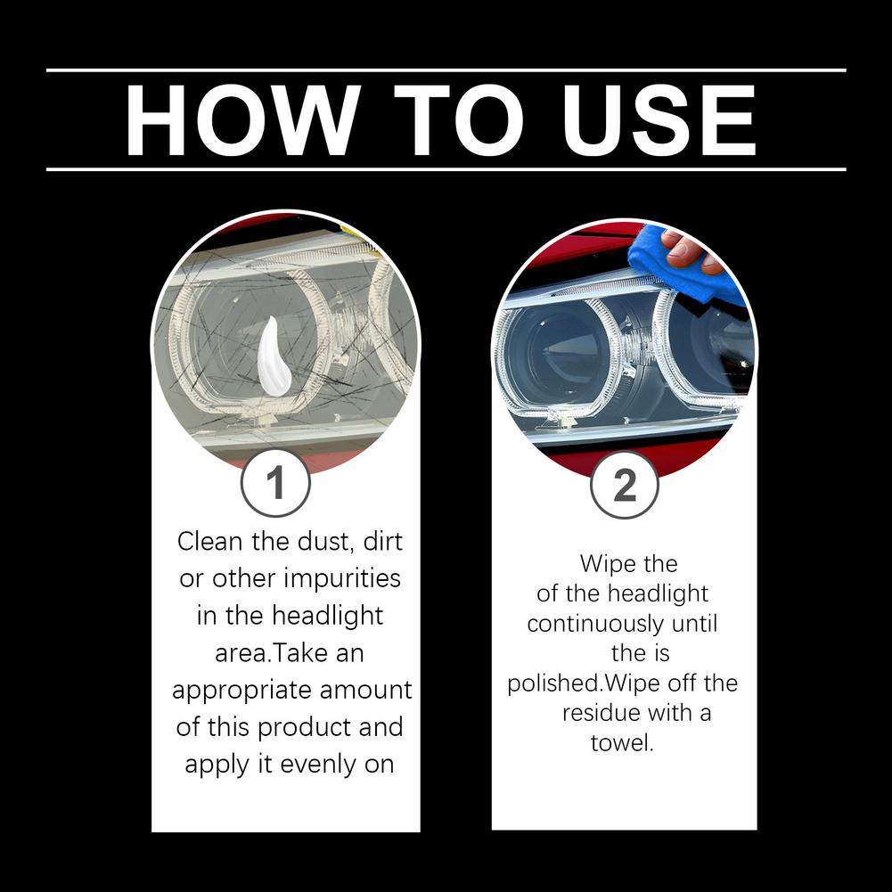 Car Headlight Restoration Polishing Kits Headlamp Scratch Remover Repair Cleaning Paste Remove Oxidation Headlight Polish Liquid