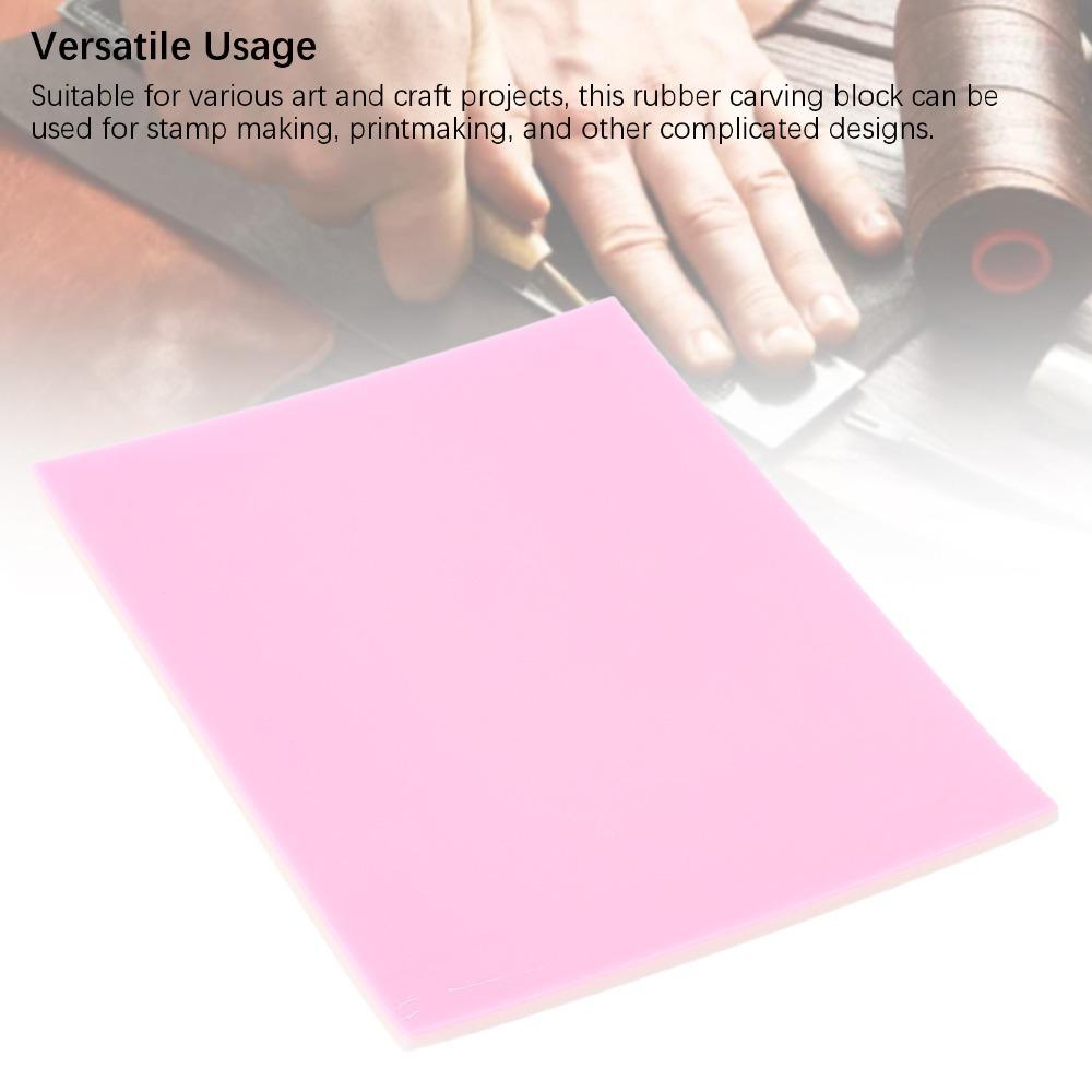 Adhesive Sheet Rubber Carving Block Pink White Rubber Stamp Carving Block  Laser Engraving Machine