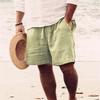 Men's Summer Cotton Linen Pocket Shorts - Breathable, Comfortable Mid-Length Drawstring Casual Beachwear
