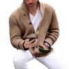 Pull d'hiver 2026 pour homme Casual Couleur unie Col semi-montant Manches longues Cardigan en maille