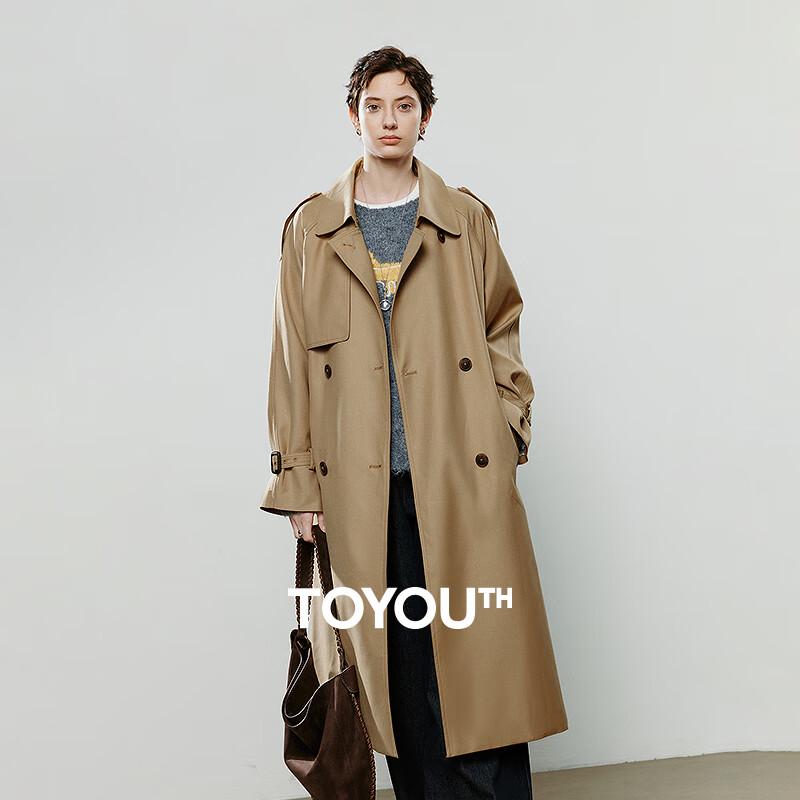 Chuyu Women's 2025 Winter Mid-Length Loose Trench Coat