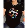 European Sizes Women'S Bingo Night T-Shirt"It'S Bingo Night" Graphic Tee with Bingo Cards Parties & Casual Attire - Soft Crewneck Top for Bingo Lovers