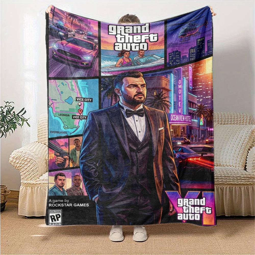 Grand Theft Auto Blanket Ultra-Soft Great for Seaside Couch Livingroom for All Occasions Stylish Decor Gifts For Family Or Friends