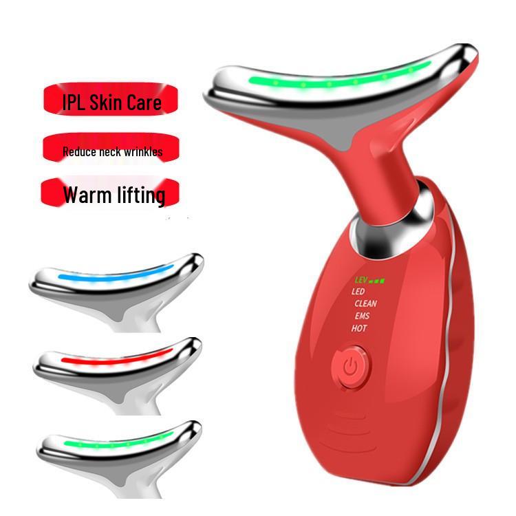 Tricolor Beauty Neck Device: Firms, Lifts, and Reduces Neck Lines and Nasolabial Folds with Care Massage and Protection