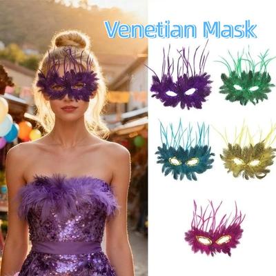 Halvmask venetiansk mask Bekväm att bära Handgjord maskeradmask Utsökt detalj Rolig uppträdandemask Karnevalsevenemang