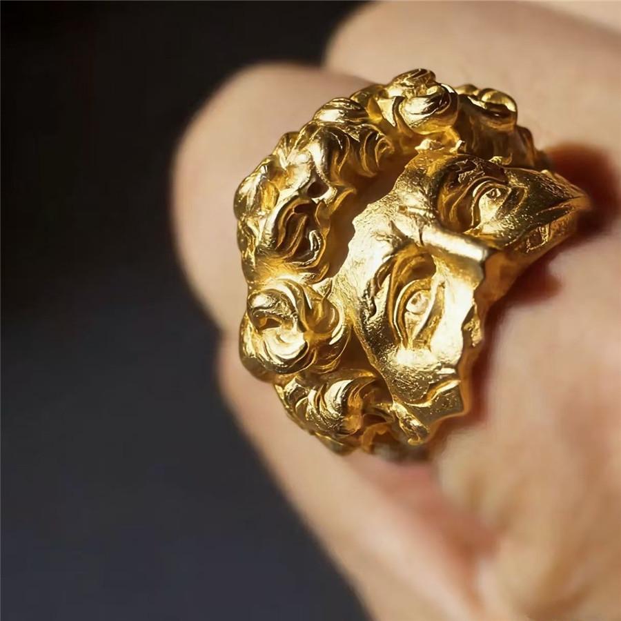 Vintage Art Ring With Enamel Finish For Men And Trendy Collectors