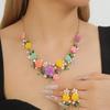 Coffee Billion New Products Are Fashionable, Fresh and Sweet Enamel Full of Diamonds, Pearl Camellia Necklace, Court Earrings Set, Versatile