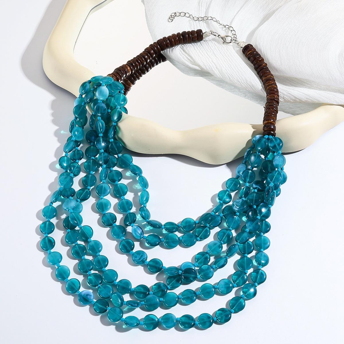 

Багатошарове намисто з бісеру ручної роботи, довгий універсальний светрний ланцюжок, декоративне намисто з елітного одягу