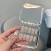 5Pcs Transparent Pink Storage Box, Nail Art Display Case for Fake Nail Tips Organizer Press-on Nails Packing Box