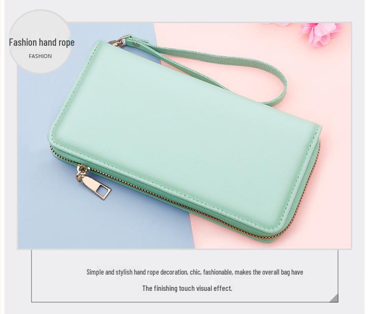 Men's Large Capacity Long Zipper Wallet Wristlet Clutch and Phone Bag