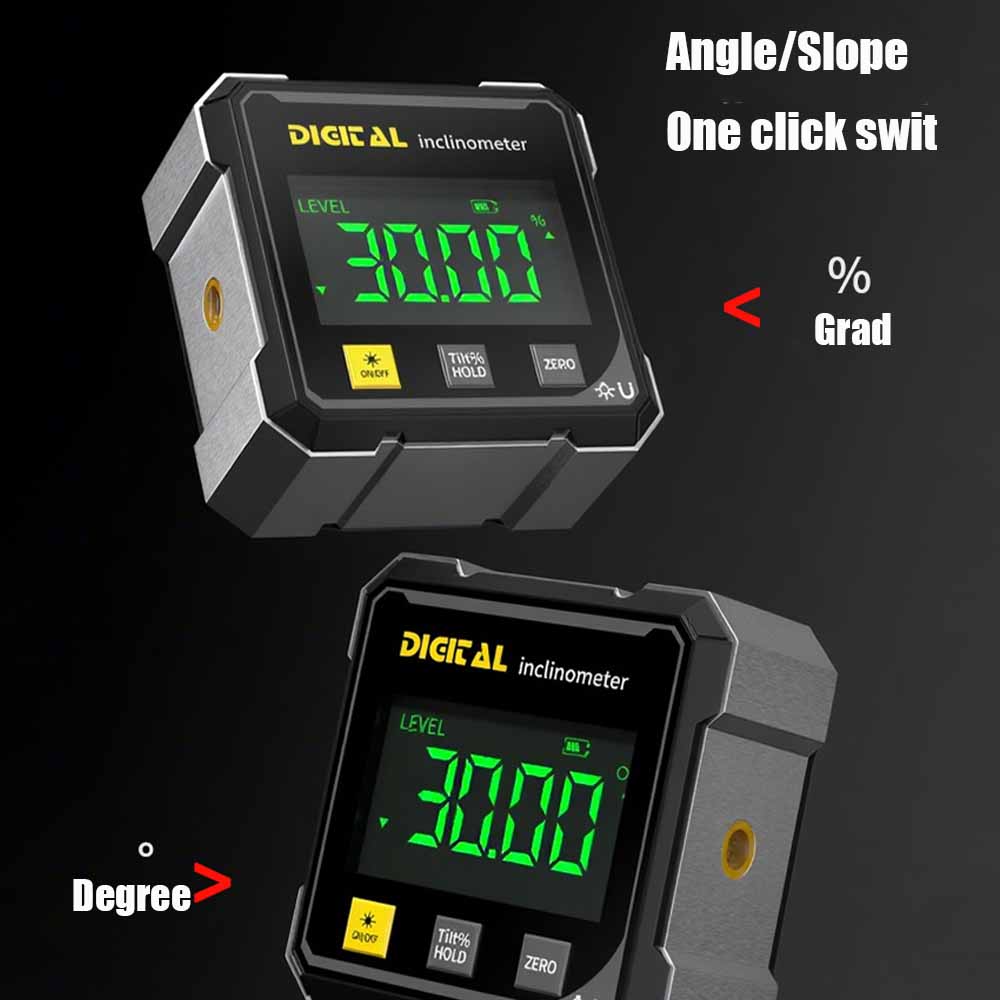 Double Sided Laser Inclinometer Household Multifunctional Four Sided Magnetic Absorption Angle Level Small Slope Measuring Tools
