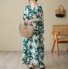 Summer Plus Size Loose Fit Vacation V-Neck Short Sleeve Maxi Dress Women Beach