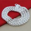 Elegant Alloy Silver Circular Lattice Chain Necklace KTJ