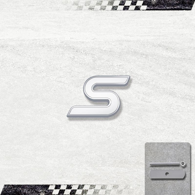 3D Car Sticker S Head Front Grille Badge Metal Decal Emblem Accessories