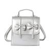 South Korea solid color college style commuter backpack women 2025 new trend bow portable shoulder messenger bag