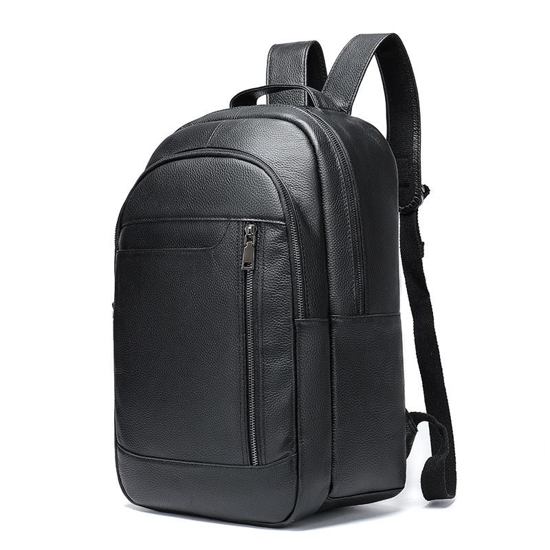 

High Quality Men s Leather Backpack Bag For Men Male Travel Bag School Bag For Man Black Men s Bagpack 15.6 Inch Laptop Bag чорний