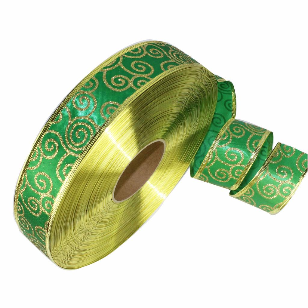 Fita Decorativa Versátil de 3,8 cm e 100 Jardas em Cores Ricas Para Enfeite de Árvore de Natal