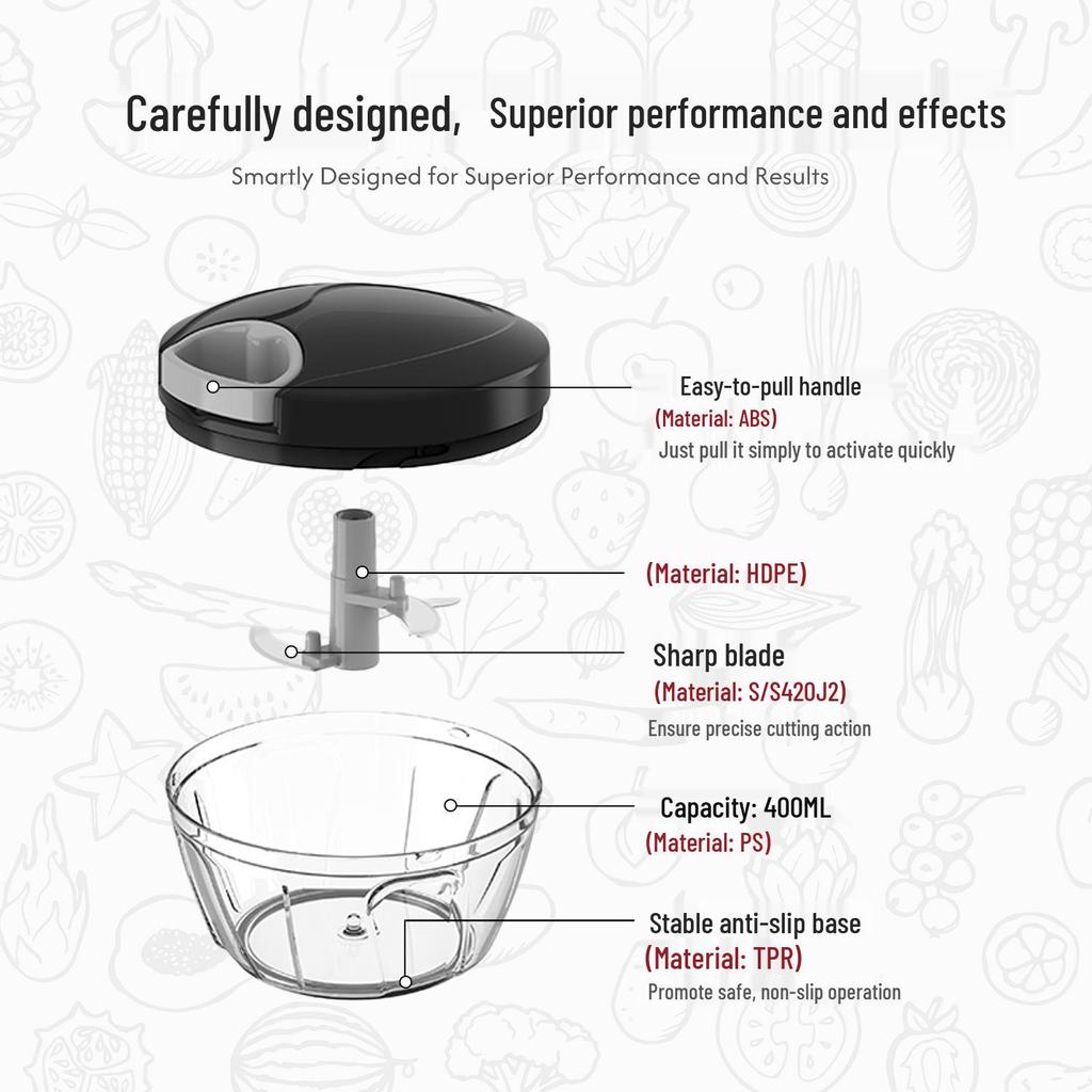 Hachoir et hachoir à ail manuel multifonctionnel pour la cuisine et les aliments pour bébé