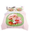 3D Cute Girls Strawberry Shortcake Bedding Set Colorful Cartoon Strawberry Girl Pattern Duvet Cover Pillowcase Home Decor Room