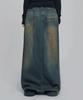 Chix Vintage Washed Denim Long Skirt Black Denim