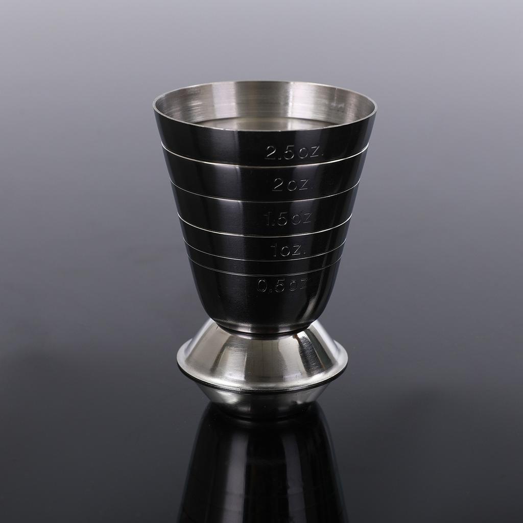 Stainless Steel Measuring Cup with Mixing Spoon Cocktail Jigger Measuring 2.5 Oz /5 Tbsp /75 Ml Liquor Shot Set Bar Accessories