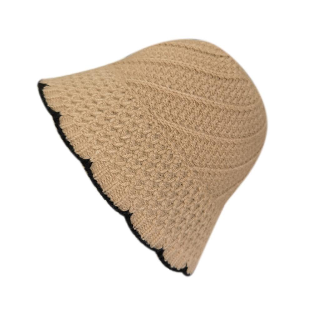 Warm Headgear Thick Winter Knitted Fisherman Hat Windproof Cold-proof Panama Basin Cap Thermal Bucket Hat Women Female Lady Girl