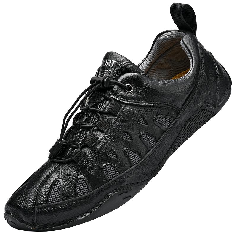 

Men s Casual Leather Sneakers Genuine Cowhide Leather Soft Anti-shock Sole Comfortable Walking Shoes Classic Black & Beige &Blue 45 чорний