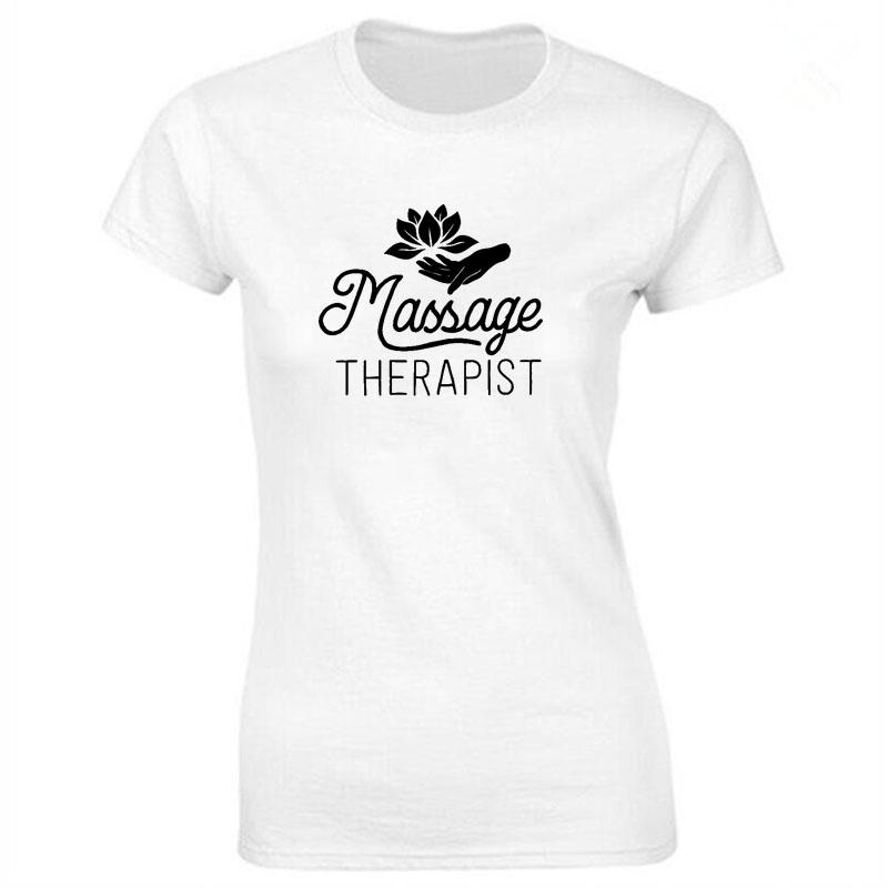Massage Therapist Print Cotton Casual Tshirt Women Funny T Shirt for Lady Streetwear Regular Top Tee