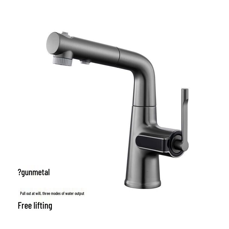 TLXT M23 Gunmetal Gray Pull-Out Basin Faucet