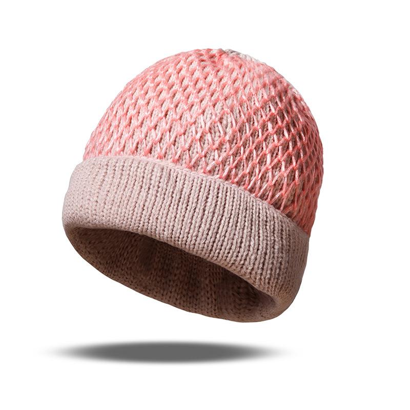 

Осенние и зимние шапки женские вязаные шерстяные шапки-бини шапки-пуловеры розовый