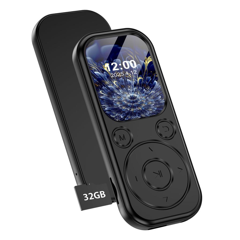Bluetooth 5.3 MP3 Player [26g Industry-Class & Ultimate Convenience] 32GB Portable Digital Music Player with Lossless Sound, SD Card Included,