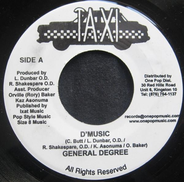 7inch Record GENERAL DEGREE - D' Music NONE Taxi Jamaica Reggae, Ska & Dub Used